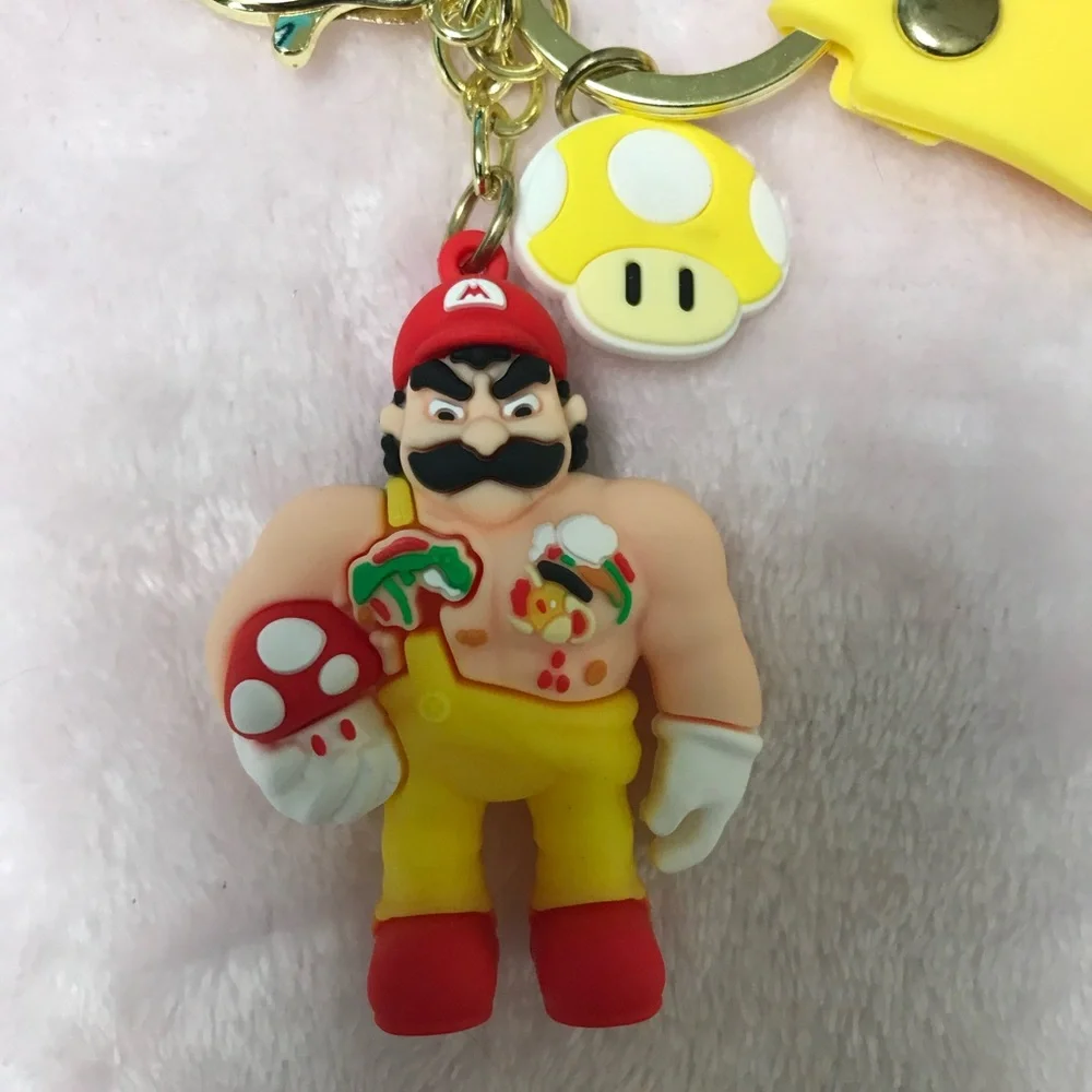 ✨✨5/$10✨✨ Muscle Super Mario 3D Silicone Keychain New - Picture 5 of 10